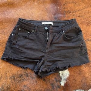 Black jean shorts
